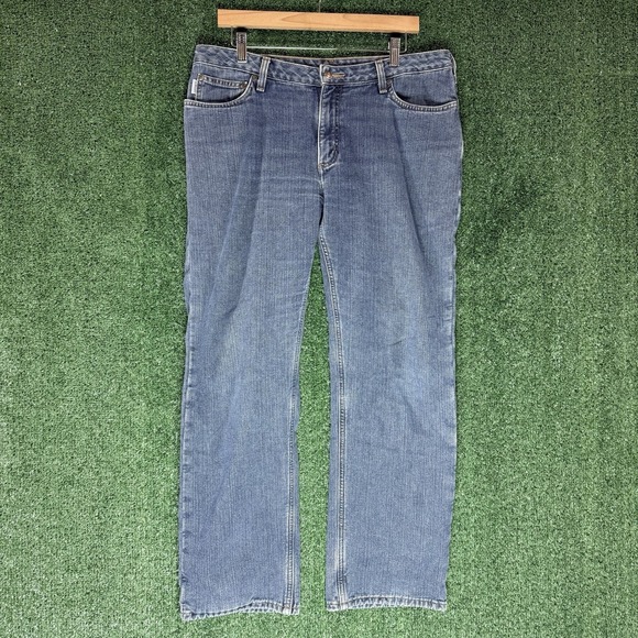 Carhartt Women's Flannel Lined Original Fit Straight Leg Jeans 14806 Sz 12 40x30 - Picture 2 of 14